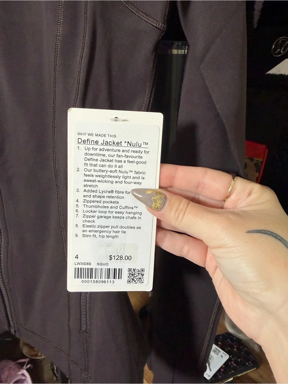 Lululemon Define Jacket Nulu Sequoia - Size 4 NWT